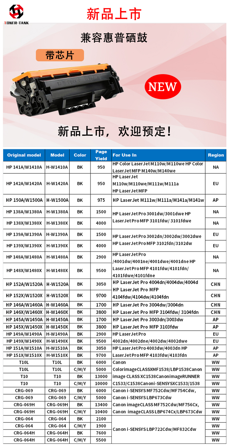 硒鼓新品预告